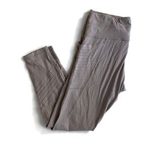 Athleta Moto Tight Leggings, large, grey/lilac (“lilac stone”)